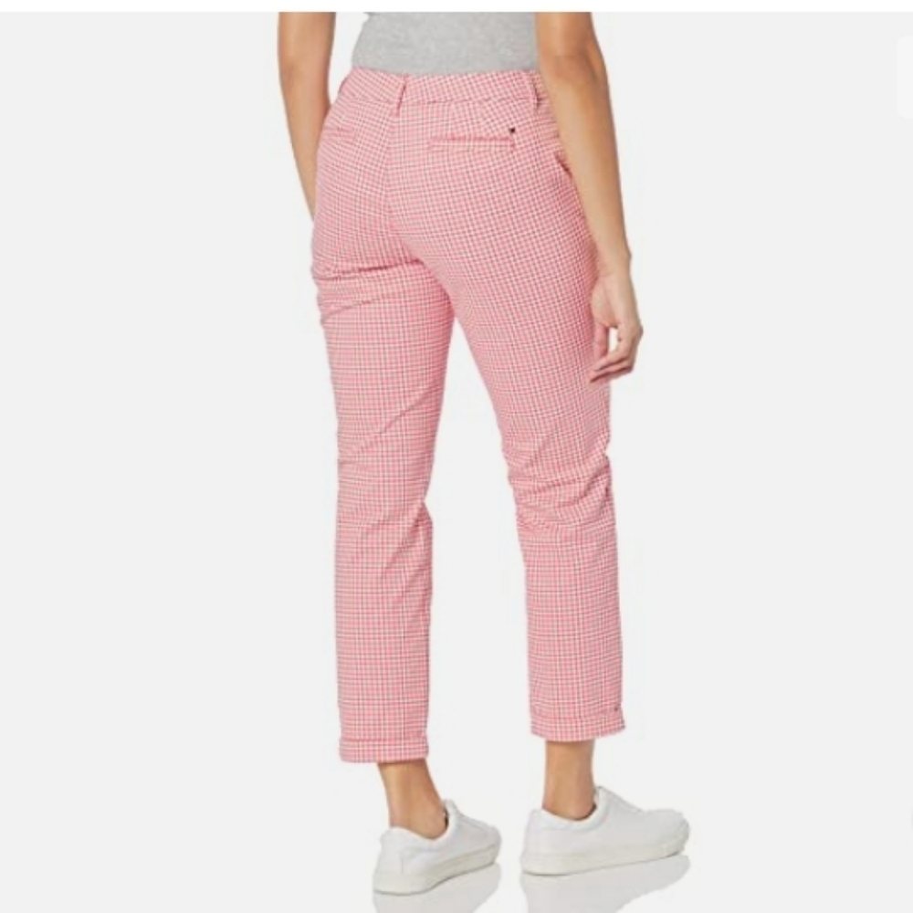 Tommy Hilfiger Red Checkered Ankle Pants - Picture 2 of 9